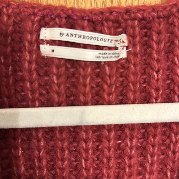 Anthropologie Ramona Pink Berry Cable Knit Sweater with 7% Alpaca  Medium - Picture 4 of 7